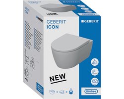 Geberit iCon Wandclosetpack WC - toiletset - 36x53x37.5cm - diepspoel - spoelrandloos - keramiek - glans wit
