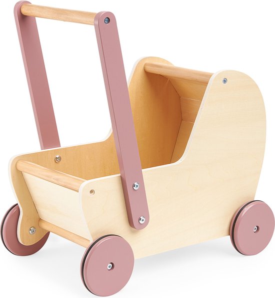 Product: Houten kinderwagen voor poppen of blokken - duwer, loopwagen voor kleine kinderen, kinderwagen ter ondersteuning van het leren lopen voor jongens en meisjes, van het merk mamabrum
