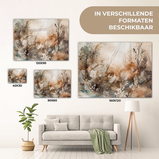 Peinture sur verre 80x60 cm - Décoration de Fleurs - Photo sur verre - Peinture de salon - Peintures de chambre - Plaque de verre de décoration de chambre - Peintures sur verre de Décoration murale - Décoration murale - Peinture sur verre abstraite