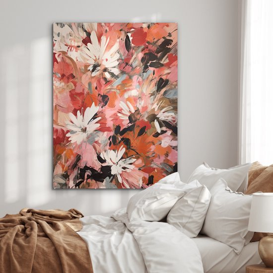 MuchoWow® Peinture sur verre - Fleurs - Art - Abstrait - Peinture - 90x120 cm - Peintures sur verre acrylique - Photo sur Glas