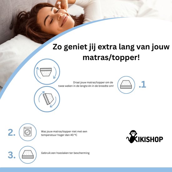 Kikishop Luxe Topper-Topdek-Matras 90x200 Original Hybrid- 9 CM Dik-Orthopedisch - Gratis Retour-Anti Bacterieel-5 jaar garantie