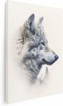 Artaza Canvas Schilderij Wolf - 60x80 - Foto Op Canvas - Canvas Print - Muurdecoratie