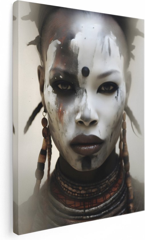 Artaza Canvas Schilderij Massai Warrior - Keniaanse Vrouw - 30x40 - Foto Op Canvas - Canvas Print