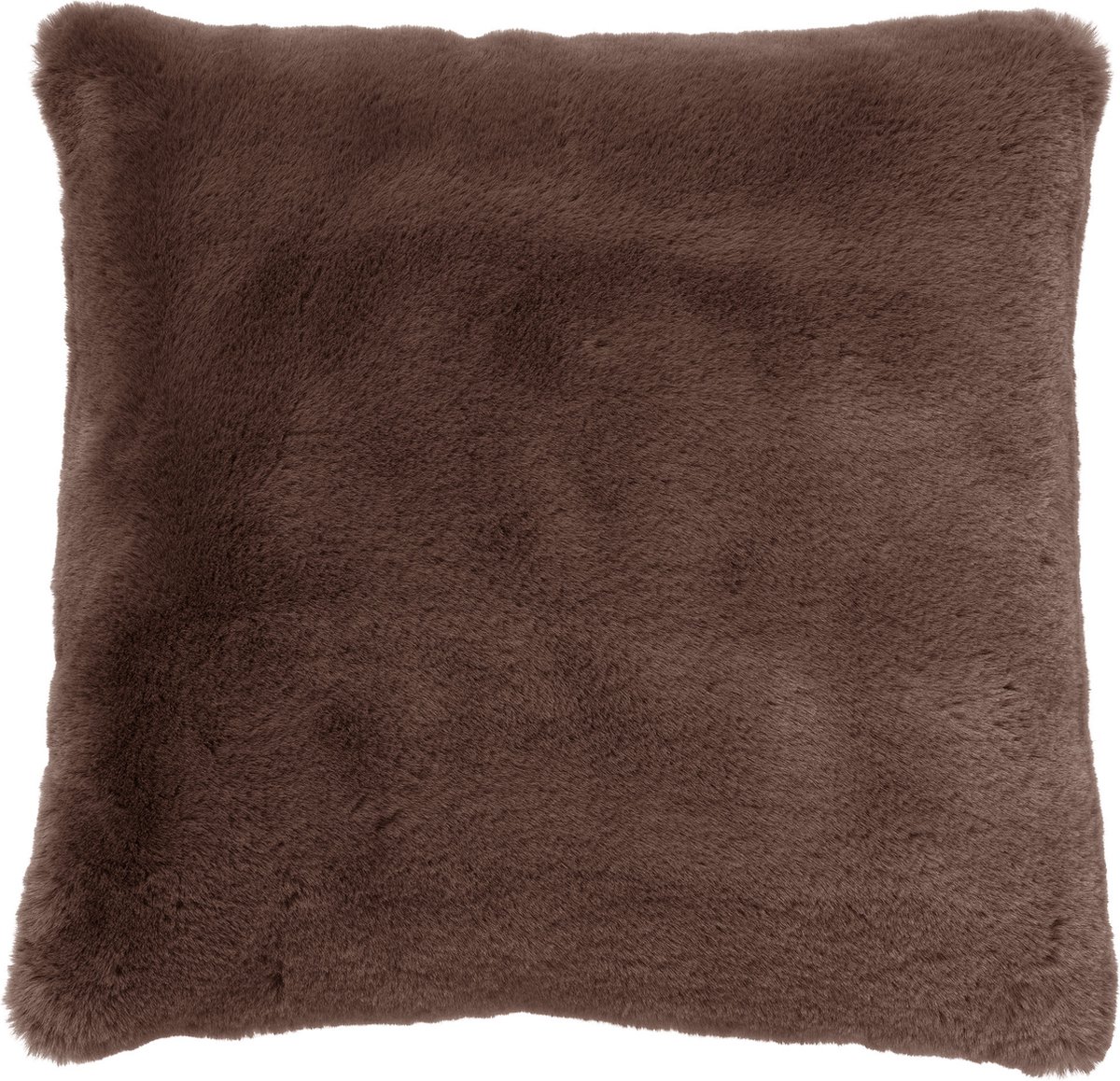 Dutch Decor ZAYA - Kussenhoes 45x45 cm - bontlook - effen kleur - Chocolate Martini - donkerbruin - met rits - zonder binnenkussen