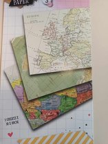 Set Texture Décopatch papier - lot de 3 - Papier de découpage - Cartes du monde