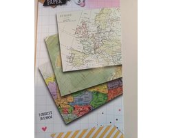Set Texture Decopatch papier - set van 3 - Decoupage papier - WereldKaarten