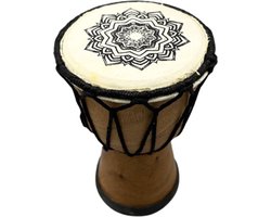 Handgemaakte Djembé-Trommel - Met Brede Bovenkant - 15x9cm