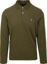 Marc O'Polo - Poloshirt Lange Mouwen Groen - Modern-fit - Heren Poloshirt Maat XL