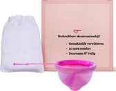 Coupe Menstruelle Flexible Medium - Réutilisable, Anti-fuite et Confortable - Siliconen Medisch avec Cordon - Rose