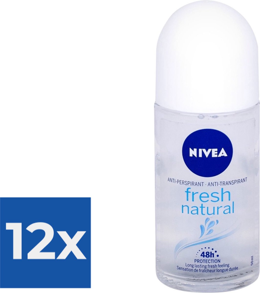 Goedkoopste Nivea - Fresh Natural Roll-On Antiperspirant - Voordeelverpakking 12 stuks