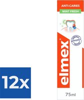Elmex Tandpasta Anti-Cariës Fresh Mint 75 ml - Voordeelverpakking 12 stuks