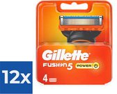 Gillette Fusion Power - Scheermesjes/Navulmesjes - 4 Stuks - Voordeelverpakking 12 stuks