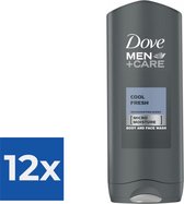 Dove Men + Care Cool Fresh - 400 ml - Douche Gel - Voordeelverpakking 12 stuks