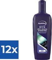 Andrélon Shampoo Men Anti-Roos & Intens Fris 300 ml - Voordeelverpakking 12 stuks