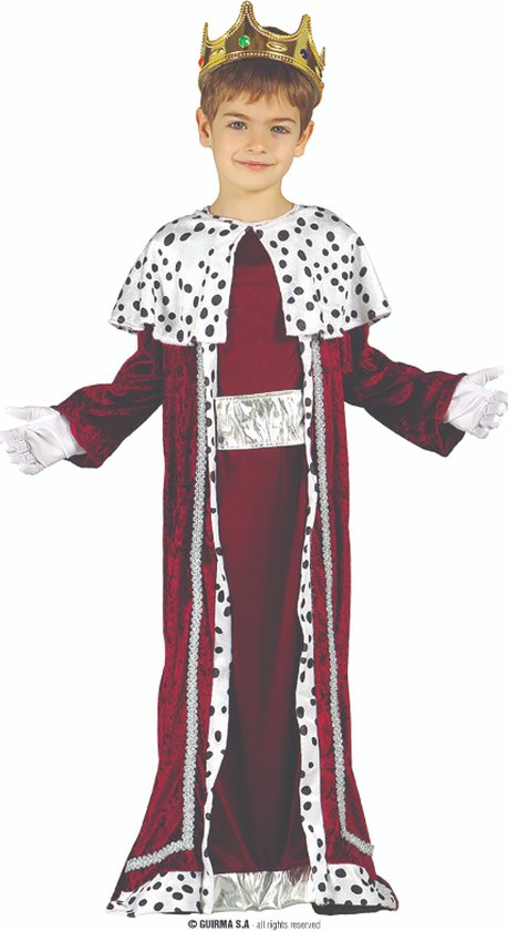 Costume de Prince Roi et Noblesse | Velours rouge des trois rois | Garçon | 10-12 ans | Noël | Déguisements