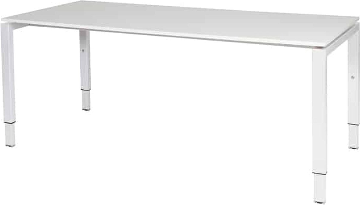Verstelbaar Bureau - Domino 180x90 grijs - wit frame