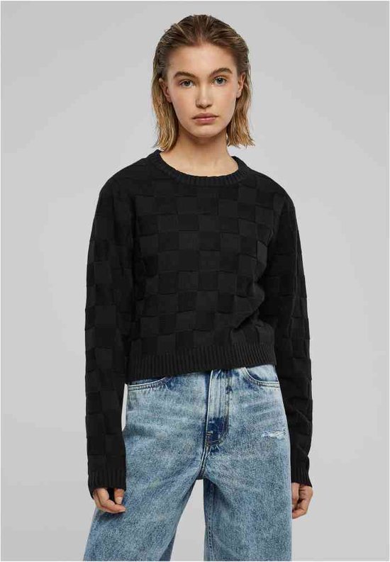 Urban Classics - Check Knit Sweater/trui - XXL - Zwart