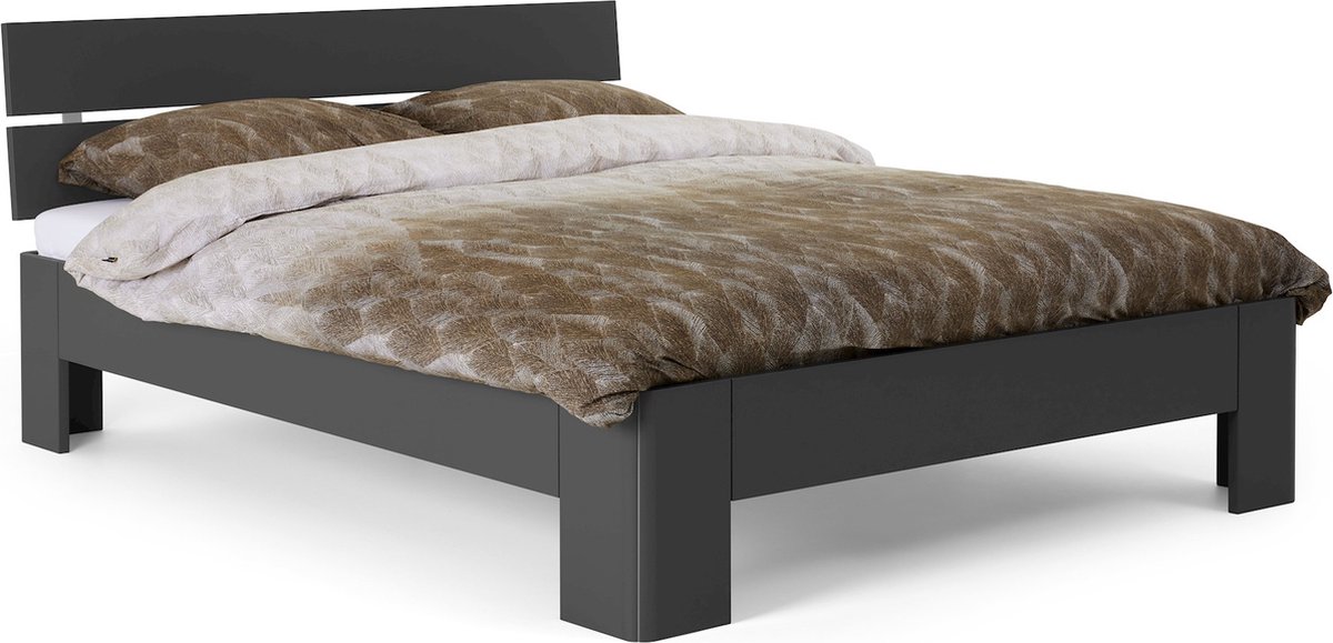 B Bright Fresh 450 Bed met Hoofdbord 180 x 200 cm - Bedframe Antraciet - Bedombouw - Instaphoogte: 45cm - Tweepersoonsbedden
