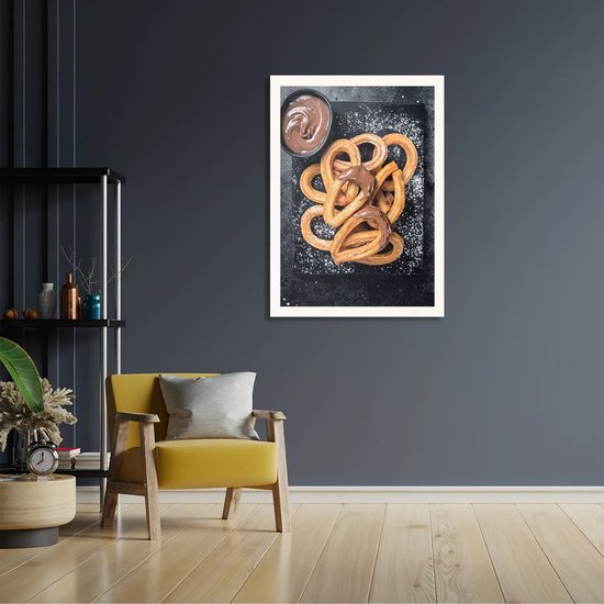 Poster Churros Rechthoek Verticaal Met Lijst XL (50 X 70 CM) - Witte Lijst - Wanddecoratie - Posters