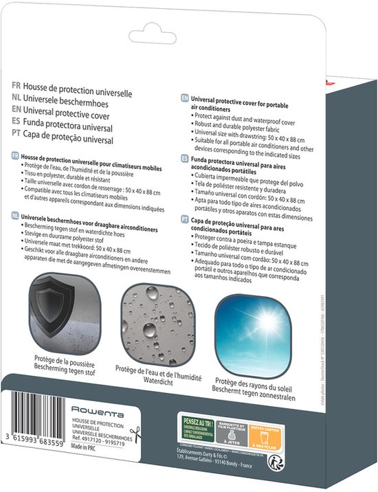 Rowenta Airco Beschermhoes Universele Hoes Tegen Stof En Water rowenta-airco-beschermhoes-universele-hoes-tegen-stof-en-water