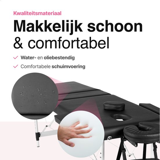 Vivid Green Massagetafel 3 zones - Inklapbaar - Max Draagvermogen 230 KG - 8 Hoogtestanden - Behandelbank - Behandeltafel - Bed - Incl. Opbergtas