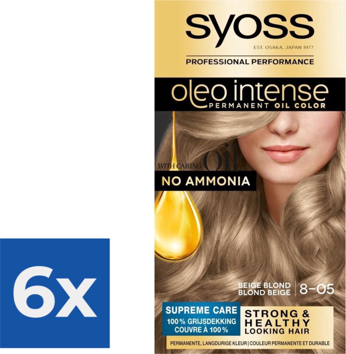 SYOSS Oleo Intense 8-05 Beige Blond - 1 stuk - Voordeelverpakking 6 stuks