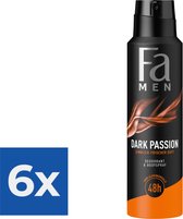 Fa Men Deospray Dark Passion- 150 ml - Voordeelverpakking 6 stuks
