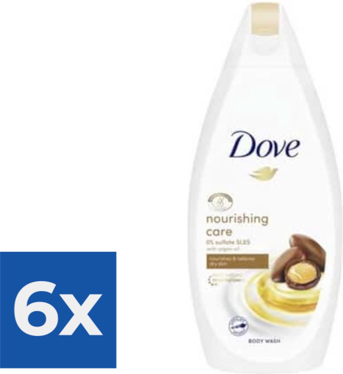 Goedkoopste Dove Douchegel - Nourishing Care 450 ml - Voordeelverpakking 6 stuks