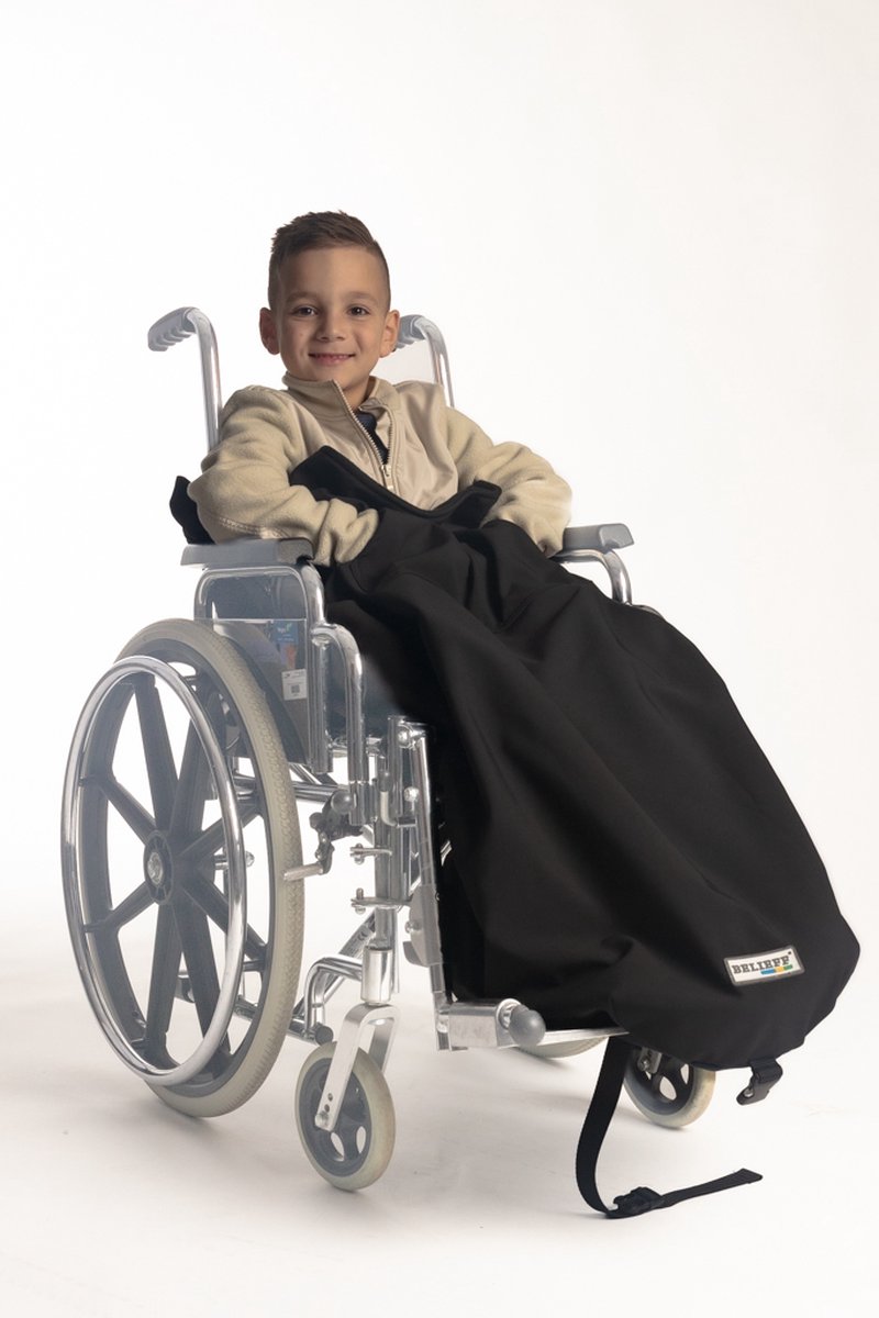 Goedkoopste Belieff Rolstoel Deken Kinderen - Rolstoeldeken - Voetenzak Rolstoel - Rolstoelzak - Wind- en Waterdicht - Fleece - Jongens & Meisjes - Voetenzak - Zwart - Small