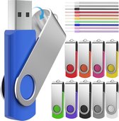 32GB USB Flash Drive Bulk 10 Pack USB Stick 32 GB, draagbare Zip Drive Swivel Memory Sticks Pendrive, Multicolor Jump Drive Data Storage U Disk met Multicolor Lanyards door FEBNISCTE