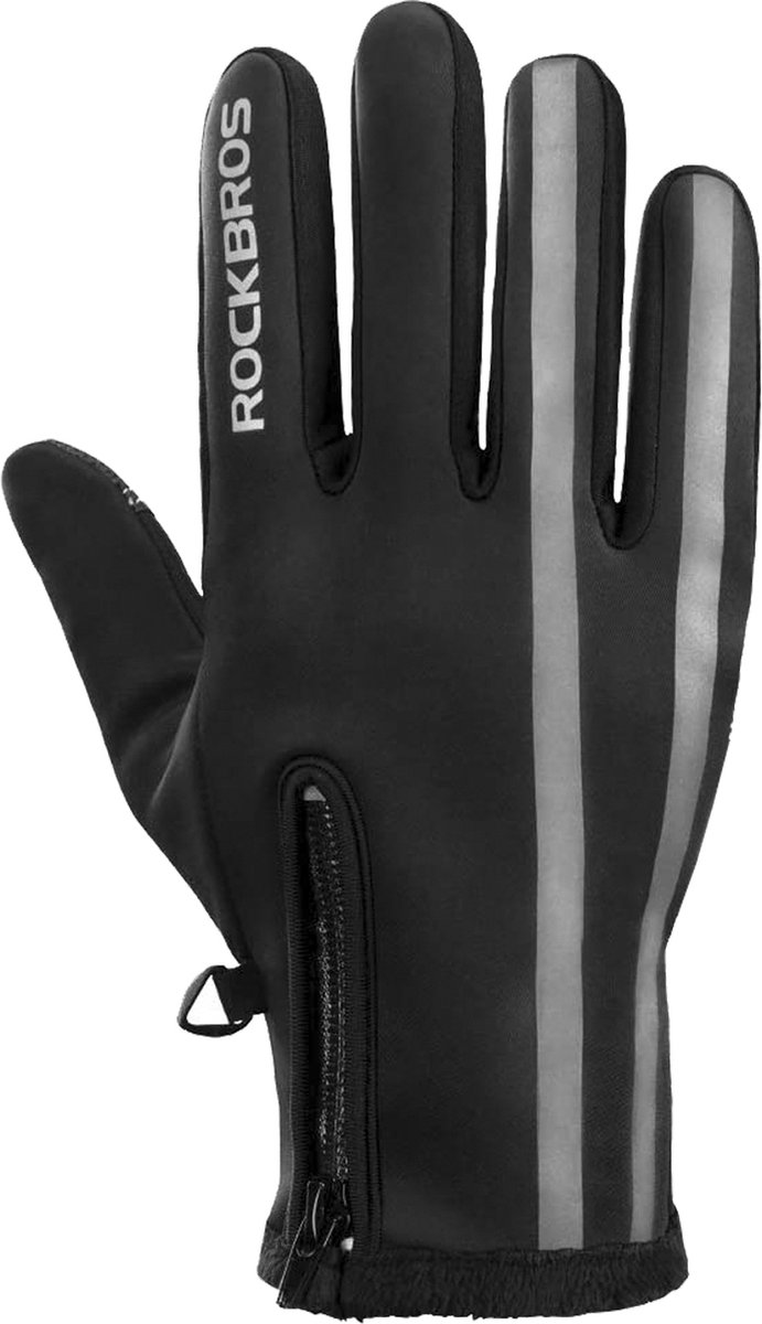 Winter fietshandschoenen - Waterdicht en winddichte winterhandschoenen - met touchscreen - Zwart - maat XL
