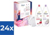 Gift Dove Radiantly Refreshing 2x Gel Douche 225 ml & Puff - Pack économique 24 pièces