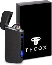 TECQX Elektrische Plasma Aansteker Flex - Oplaadbaar USB - Wind en Storm Bestendig - Vuurwerk Aansteker - Double Arc - Sigaretten Aansteker - BBQ - Matt Zwart