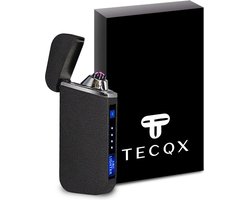 TECQX Elektrische Plasma Aansteker Flex - Oplaadbaar USB - Wind en Storm Bestendig - Vuurwerk Aansteker - Double Arc - Sigaretten Aansteker - BBQ - Matt Zwart