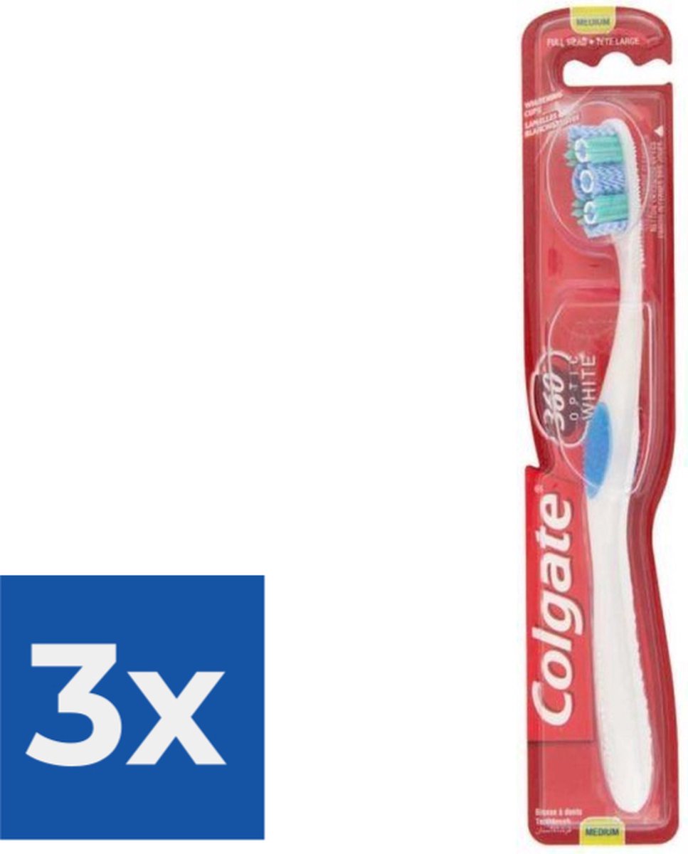 Colgate Tandenborstel 360 Optic White Medium - Voordeelverpakking 3 stuks