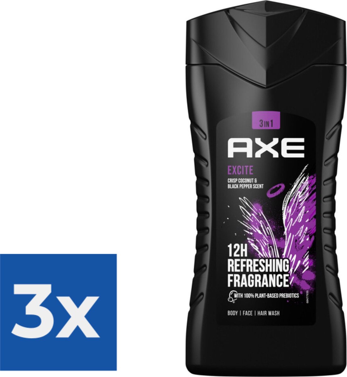 Axe Douchegel - Excite 250 ml - Voordeelverpakking 3 stuks