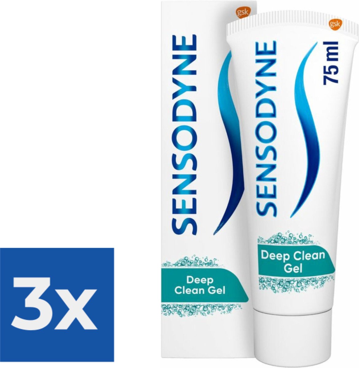Goedkoopste Sensodyne Tandpasta Deep Clean Gel 75 ml - Voordeelverpakking 3 stuks