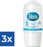 Odorex Deoroller - Invisible Clear 50 ml - Voordeelverpakking 3 stuks