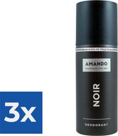 Amando Noir Deodorant Spray 150 ml - Voordeelverpakking 3 stuks