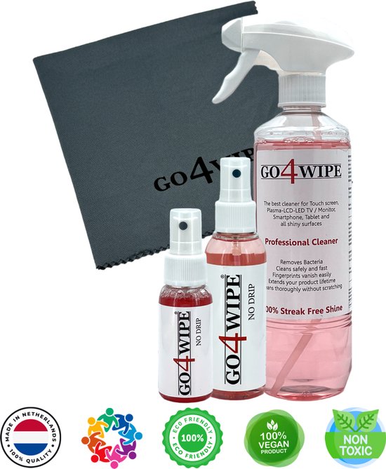 Go4Wipe 50 ml + 100 ml Kit de réduction pour nettoyeur d'écran professionnel (image)