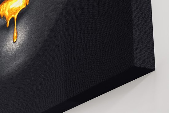 Artaza Peinture sur Toile Femme aux Lèvres Dorées - 120x80 - Groot - Photo sur Toile - Impression sur Toile