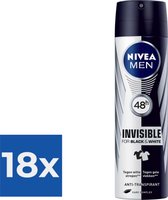 NIVEA MEN Invisible Black & White Power Spray 150ml - Voordeelverpakking 18 stuks
