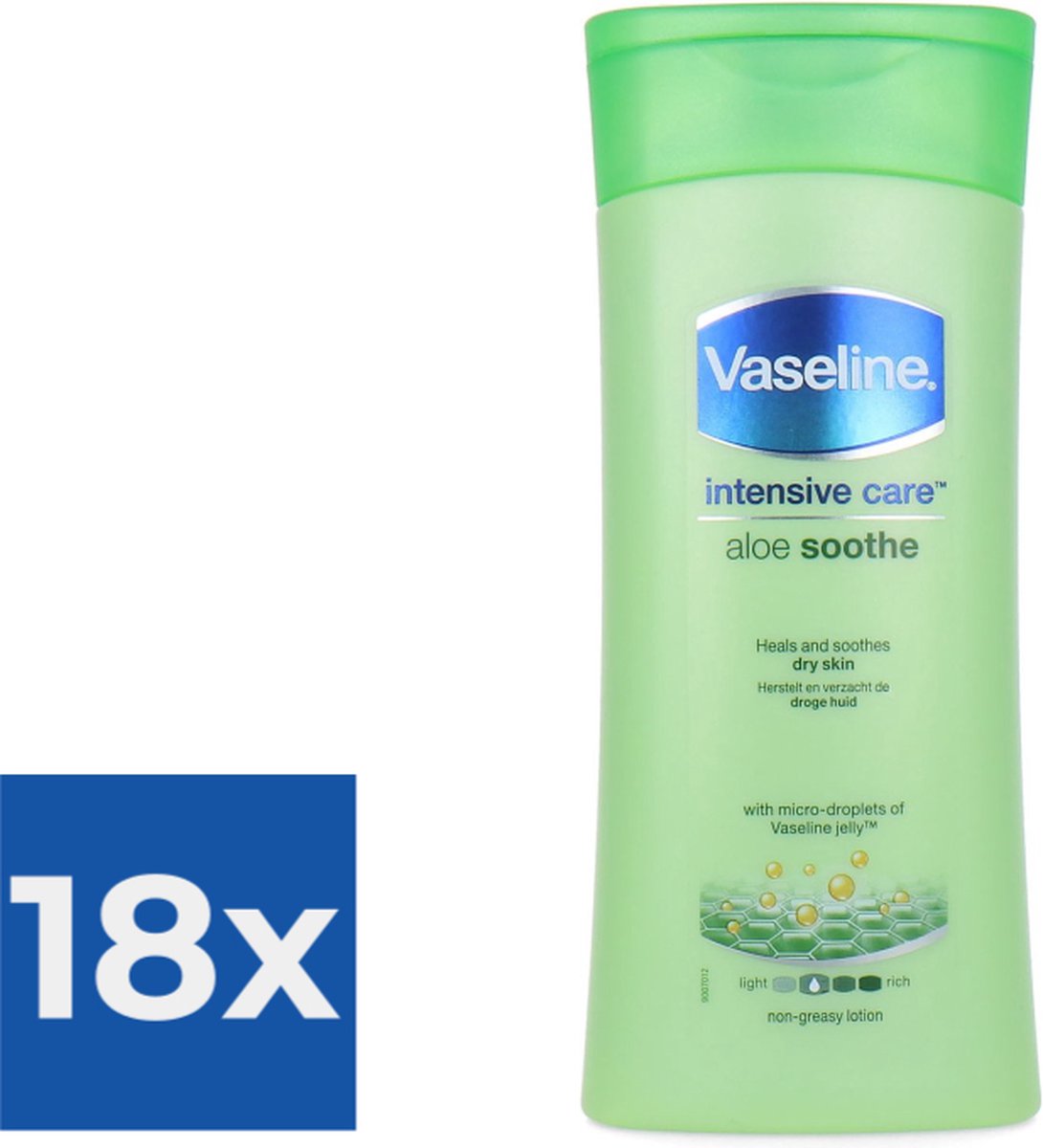 Vaseline Aloe Soothe 200 ml Bodylotion Voordeelverpakking 18 stuks