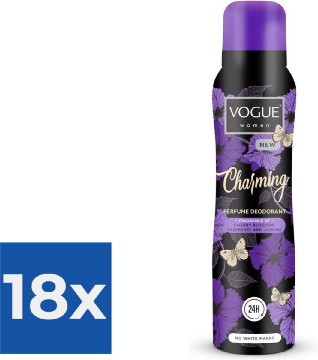 Goedkoopste Vogue Charming Parfum Deodorant 150 ml - Voordeelverpakking 18 stuks
