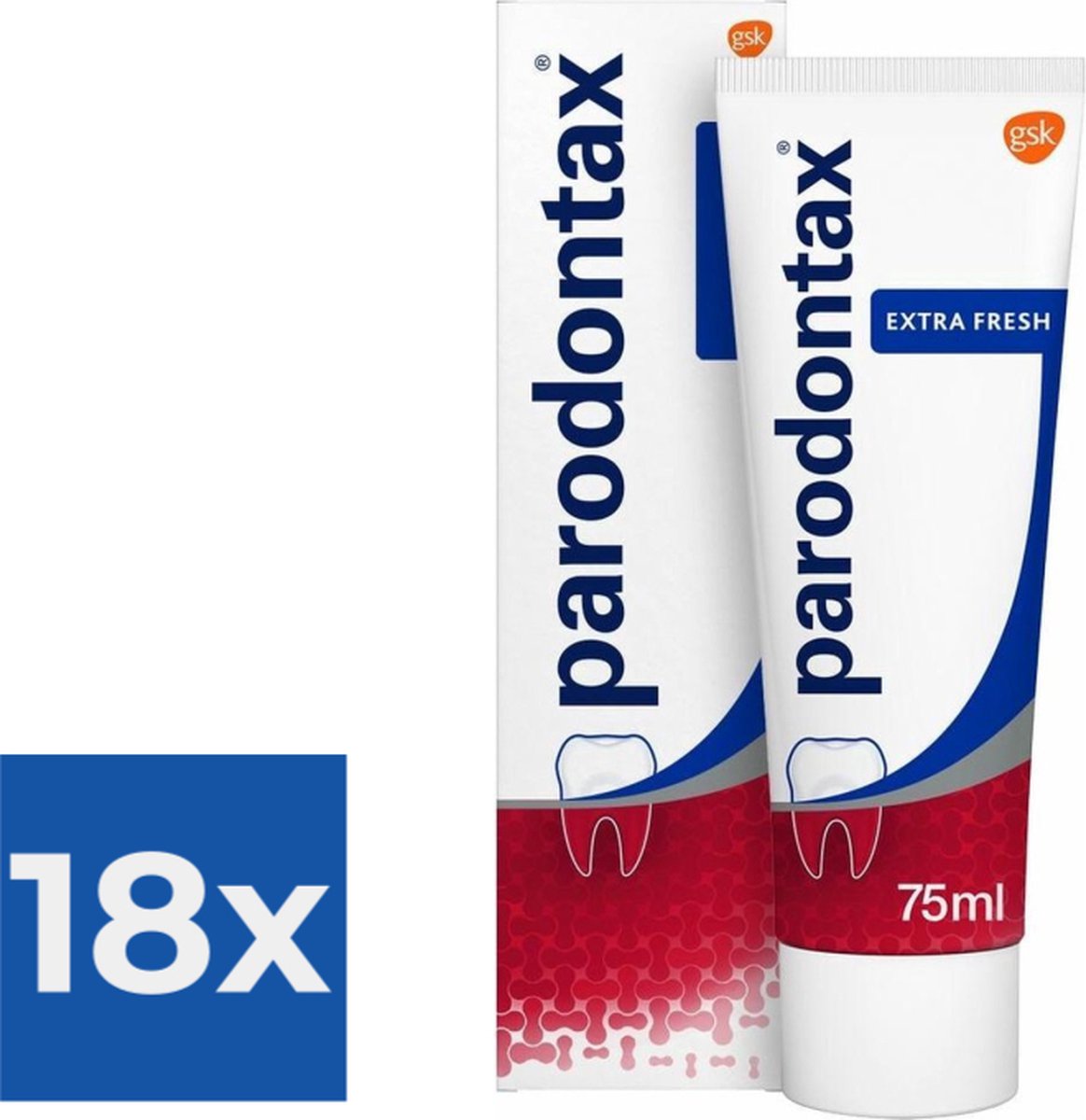 Goedkoopste Parodontax - Tandpasta - Extra Fresh - 75ml x 18
