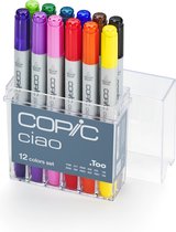 Copic Ciao Marker Basic Set 12 Markers - Professionele Stiften Alcoholbasis - Markers Stiften Voor Tekenen En Ontwerpen - Copic Markers