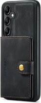 Coque CaseMe JH-01 adaptée au Samsung Galaxy A13 5G | Couverture arrière avec porte-carte magnétique | Housse de protection Porte-carte Dos | 4 cartes et factures | Noir