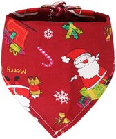 Kerst Sjaaltje met Kerstprint - Hond & Kat - Winter Halsband - Honden Das Rood - Kerstpakje voor Honden en Katten - Hondentrui - Kerstkostuum - Hondenkleding - Maat S