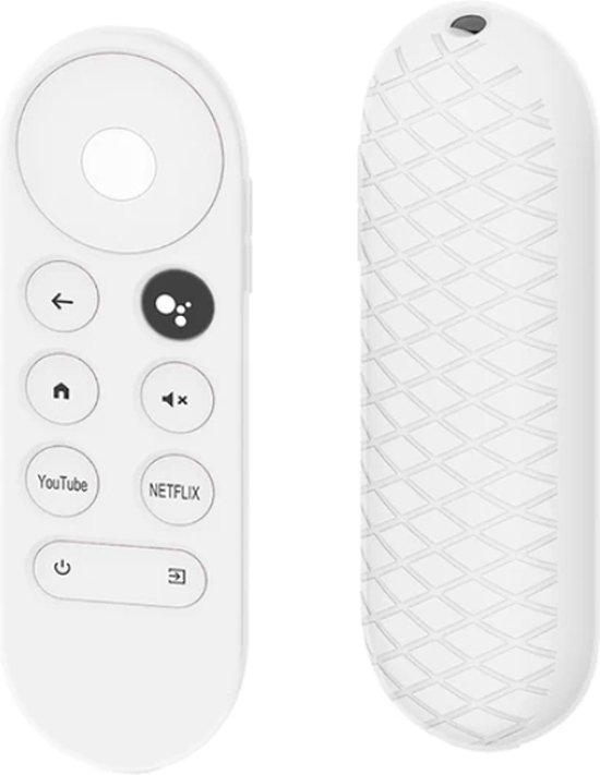 Foto: Beschermende siliconen hoes voor google chromecast tv 2020 2022 remote afstandsbediening wit