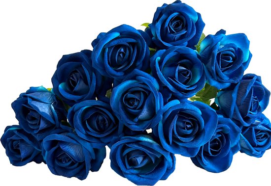 LA ROSE - Set de 15 roses - Roses Witte - Fleurs artificielles - Fleurs en soie